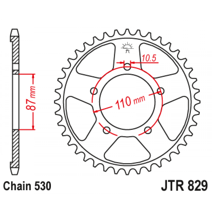 Звезда цепного привода JT JTR829.45ZBK