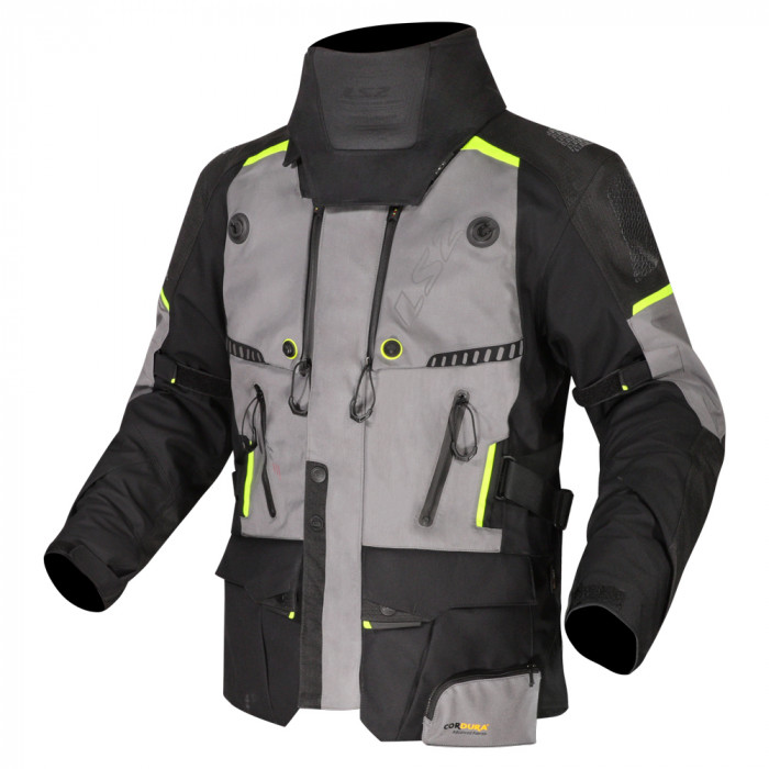 Мотокуртка мужская LS2 APOLLO MAN JACKET, черно-темно-серый, размер 2XL