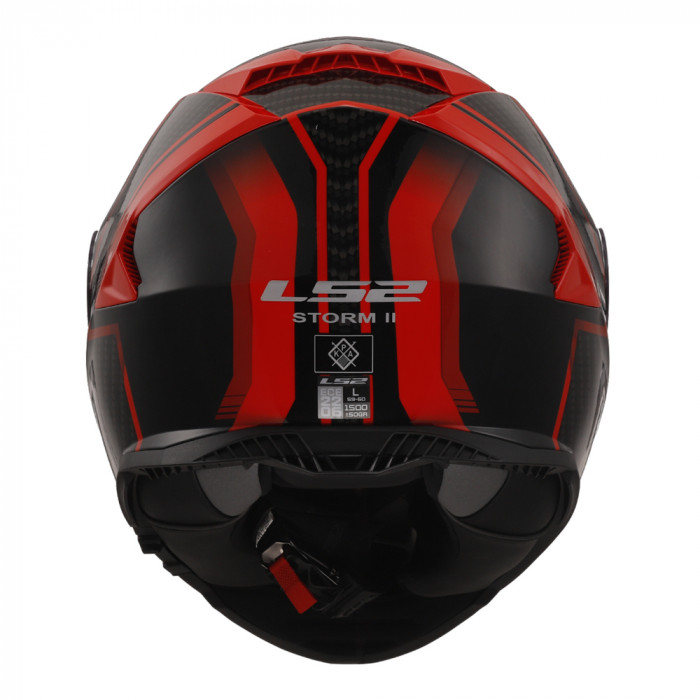 Мотошлем LS2 FF800 STORM II TRACKER(сломаны очки, сломан механизм подъёма визора, сколы и мелкие царапины), черно-красный, размер M