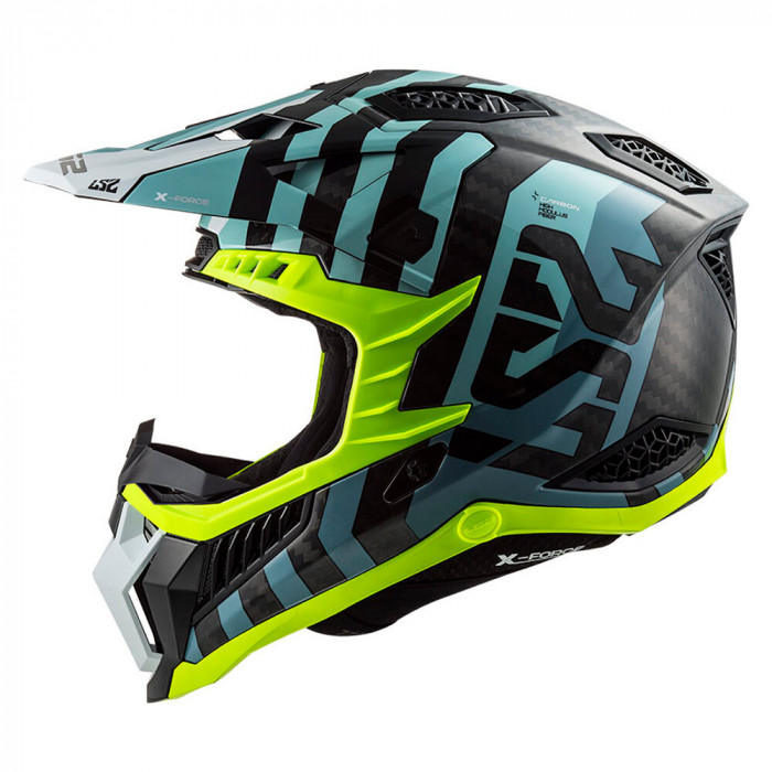 Мотошлем LS2 MX703 C X-FORCE BARRIER, черно-серо-желтый, размер S