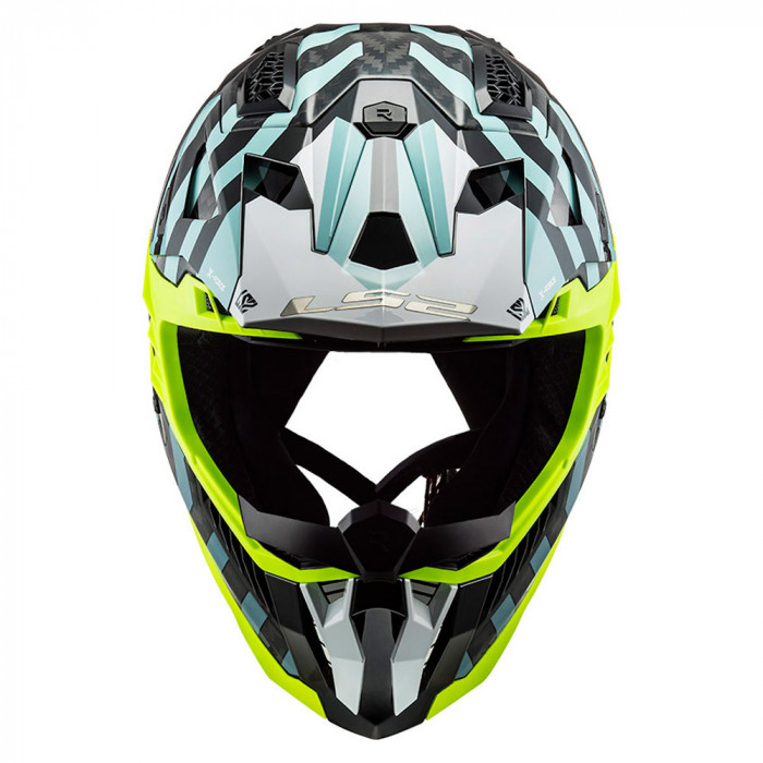 Мотошлем LS2 MX703 C X-FORCE BARRIER, черно-серо-желтый, размер S