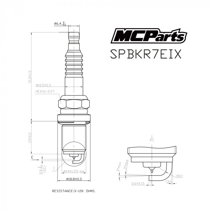 Свеча зажигания MCP аналог BKR7EIX