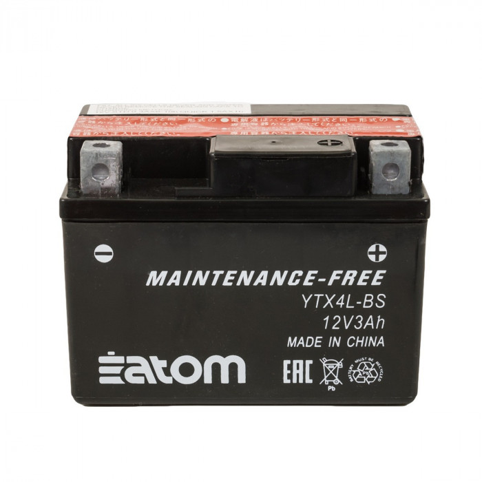 Мото аккумулятор ATOM YTX4L-BS MF