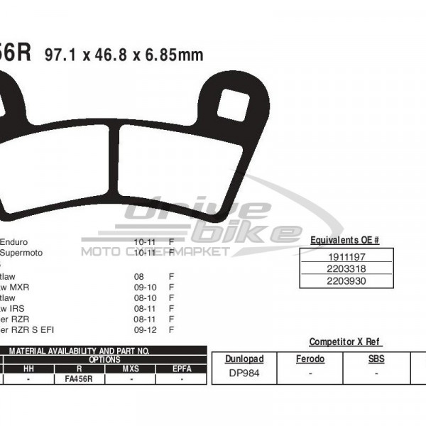 Тормозные колодки FA456R