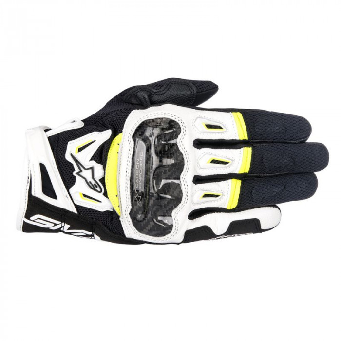 Мотоперчатки Alpinestars SMX-2 AC V2 GLOVES, черно-бело-желтый, размер S