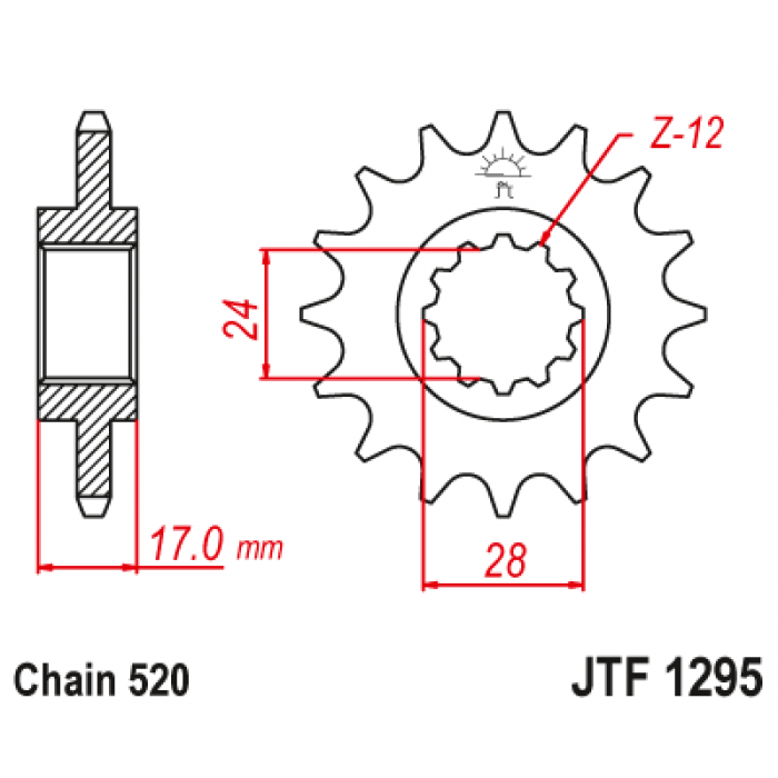 Звезда цепного привода JT JTF1295.15