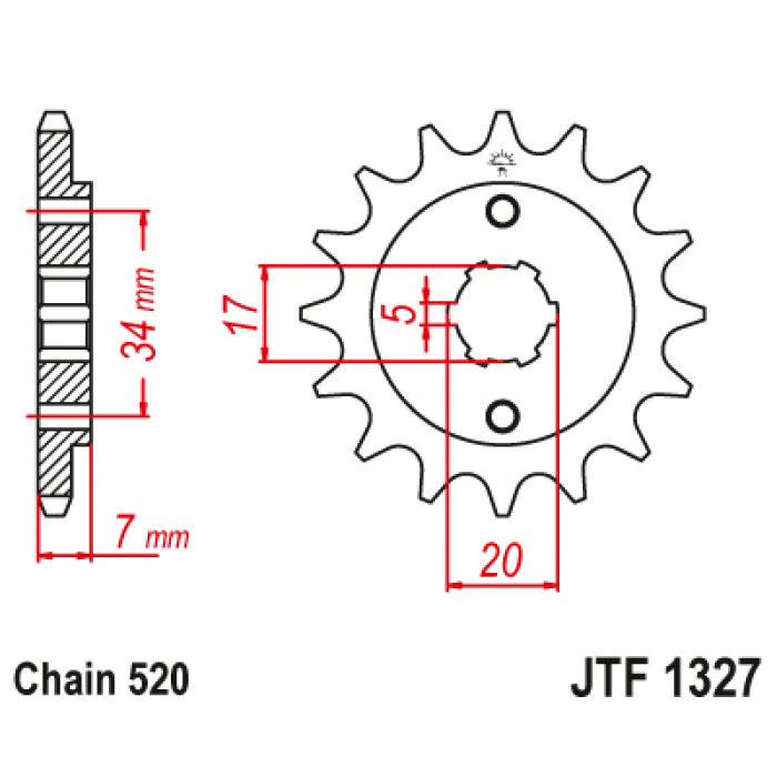 Звезда цепного привода JT JTF1327.15