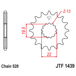 Звезда цепного привода JT JTF1439.12