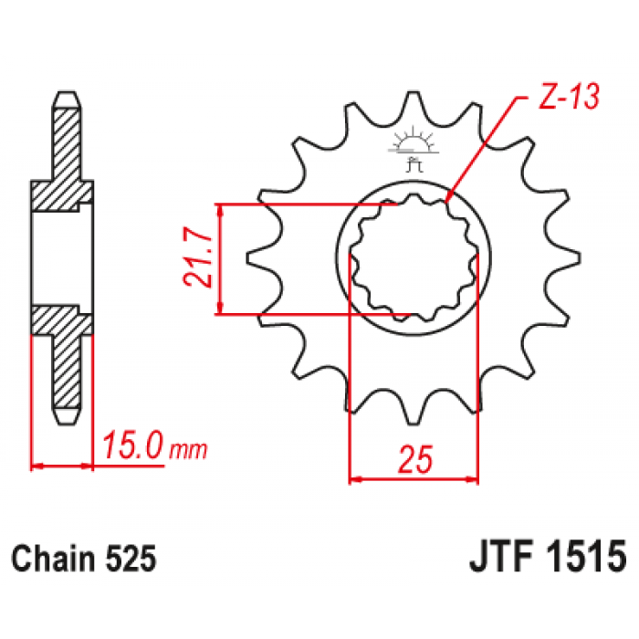 Звезда цепного привода JT JTF1515.15