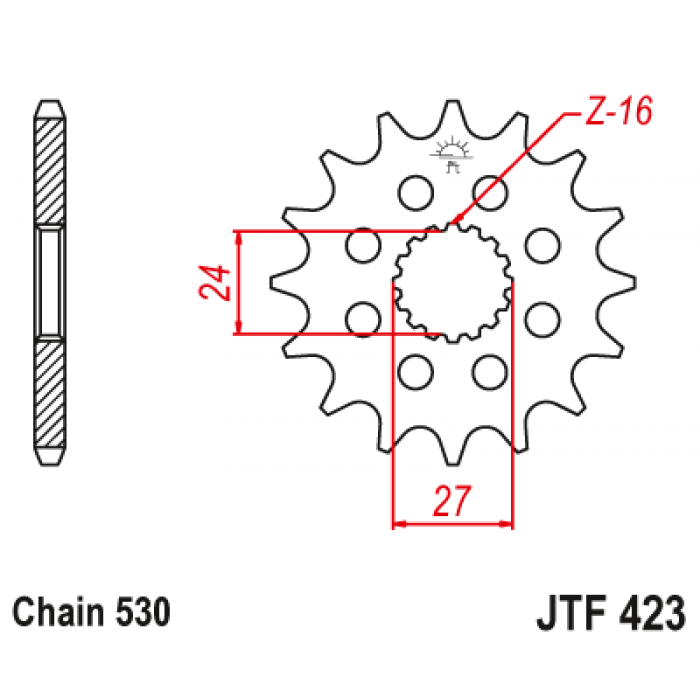 Звезда цепного привода JT JTF423.17RB