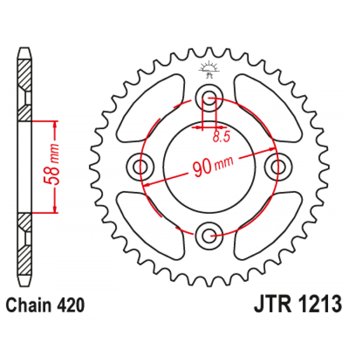 Звезда цепного привода JT JTR1213.37