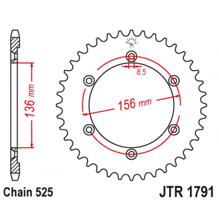 Звезда цепного привода JT JTR1791.42