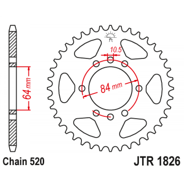 Звезда цепного привода JT JTR1826.41