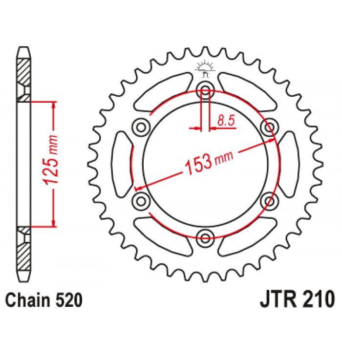Звезда цепного привода JT JTR210.46