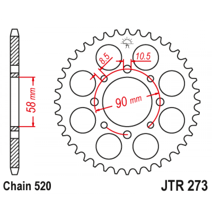 Звезда цепного привода JT JTR273.42