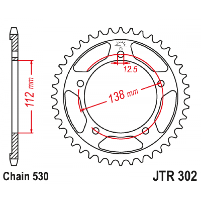 Звезда цепного привода JT JTR302.44
