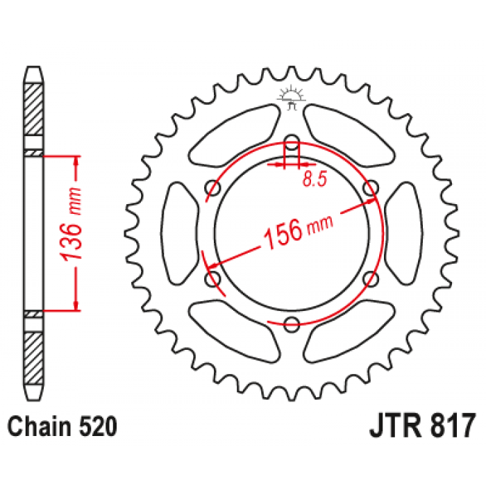 Звезда цепного привода JT JTR817.46