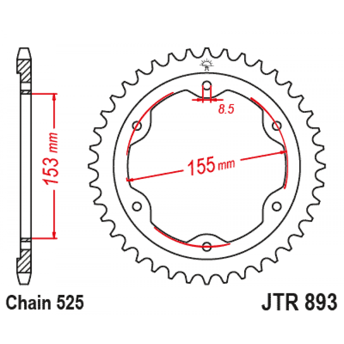 Звезда цепного привода JT JTR893.38ZBK