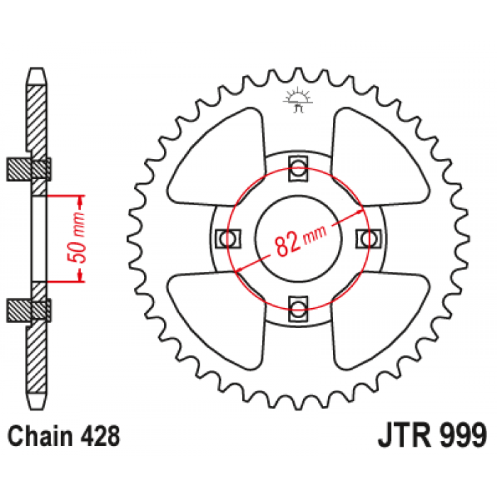 Звезда цепного привода JT JTR999.42