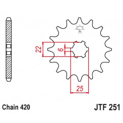 Звезда цепного привода JT 16-E251