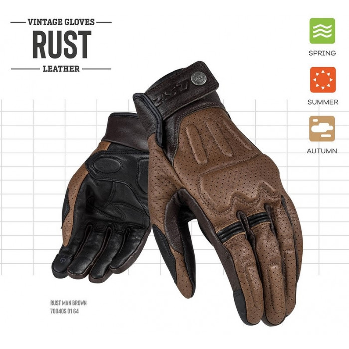 Мотоперчатки LS2 RUST MAN GLOVES, коричневый, размер XL
