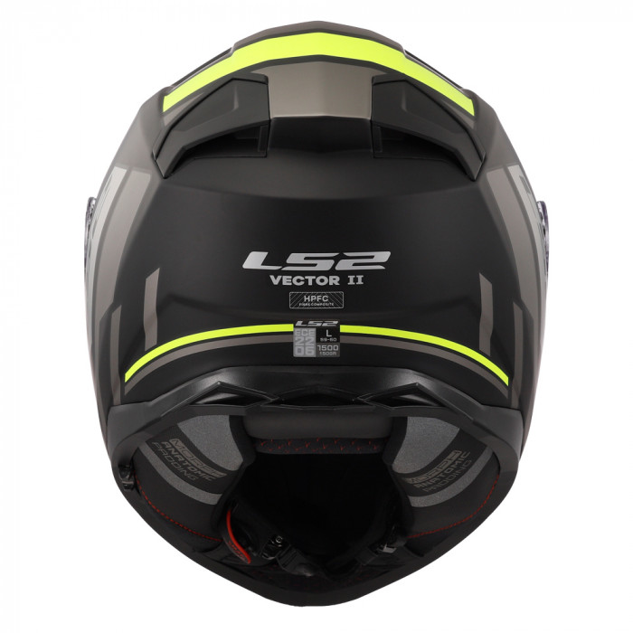 Мотошлем LS2 FF811 VECTOR II TRON, матовый черно-желтый, размер 2XL