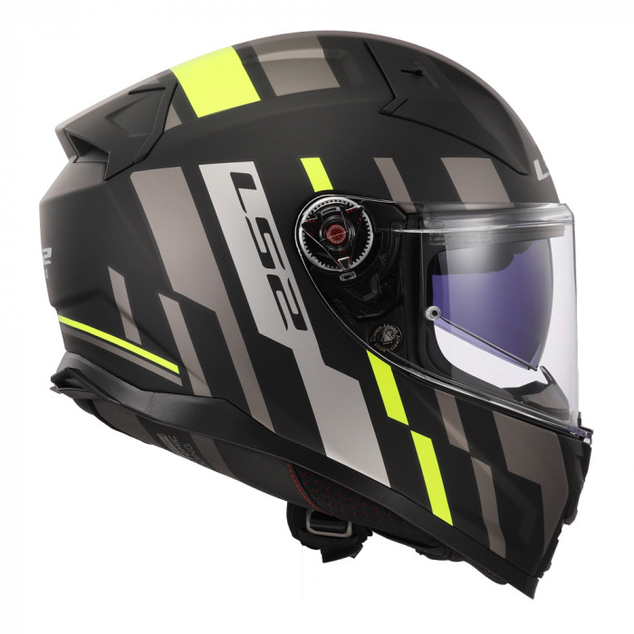 Мотошлем LS2 FF811 VECTOR II TRON, матовый черно-желтый, размер 2XL