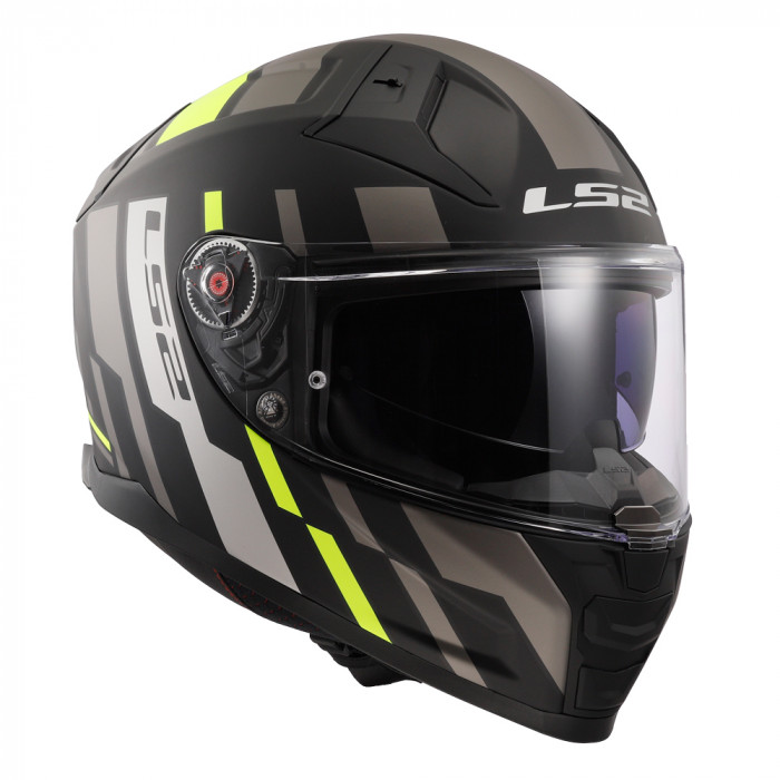 Мотошлем LS2 FF811 VECTOR II TRON, матовый черно-желтый, размер 2XL