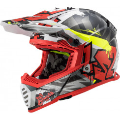 Мотошлем LS2 MX437 FAST CRUSHER, черно-красный, размер M