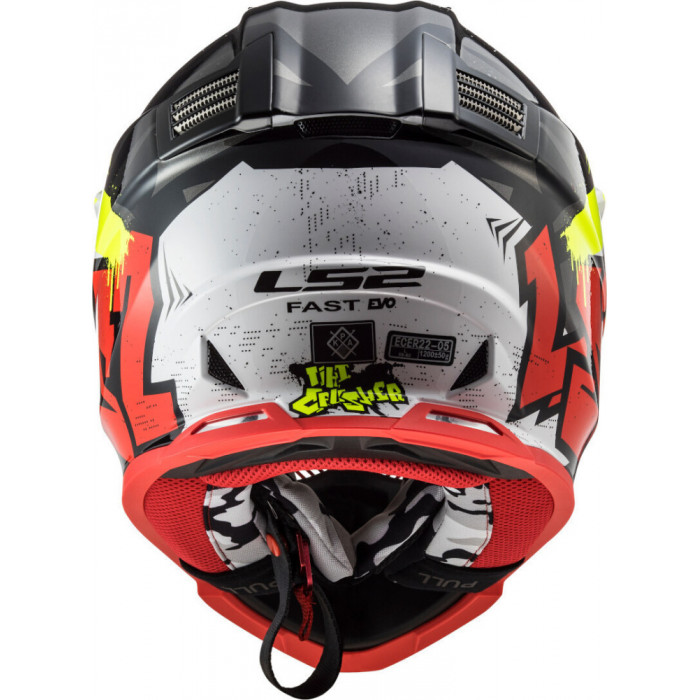 Мотошлем LS2 MX437 FAST CRUSHER, черно-красный, размер M