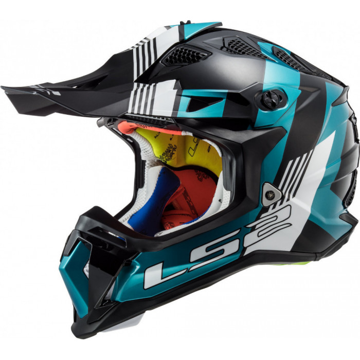Мотошлем LS2 MX700 SUBVERTER EVO MAX, черно-бирюзовый, размер XS