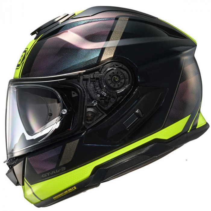 Мотошлем SHOEI GT-Air SCENARIO сертификация ECE 22.06 желто-черно-сине-серебристый глянец, TC-3, S