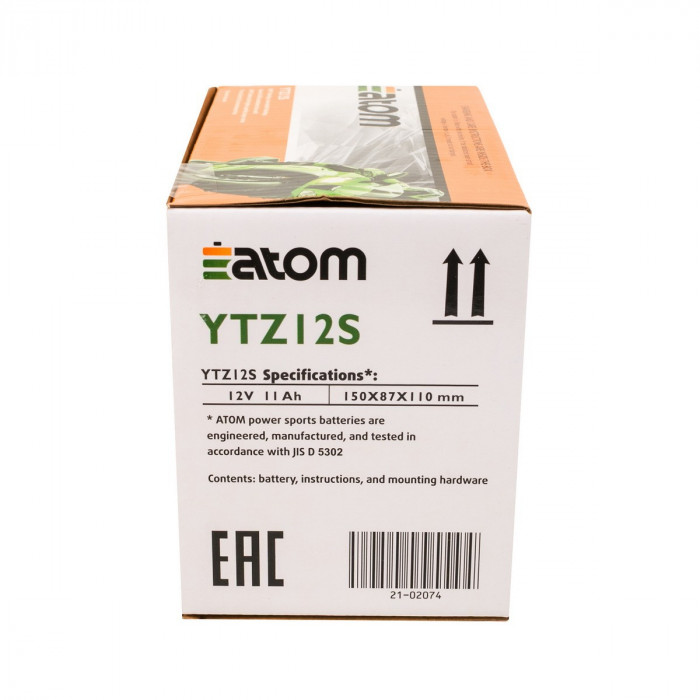 Мото аккумулятор ATOM YTZ12S GEL гелевый