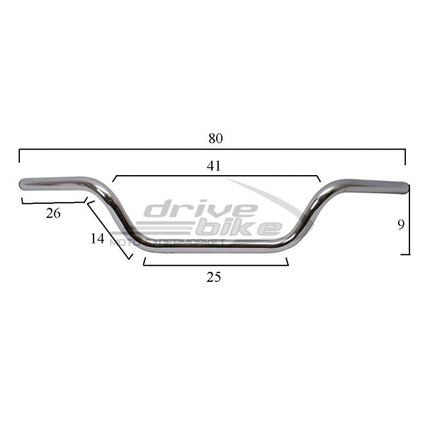 Руль универсальный стальной Low Buckhorn, цвет Хром