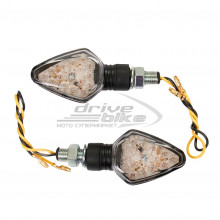 [EMGO] Поворотники диодные (пара) граненая 'стрела' SPEAR, цвет Бесцветный, цвет Черный