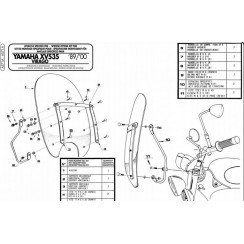Крепеж ветрового стекла GIVI AS71A Yamaha XV400/535 Virago