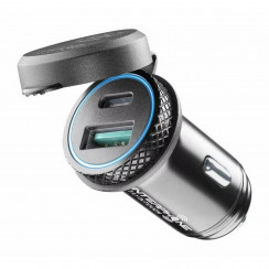 Алюминиевый адаптер-переходник в прикуриватель с выходом на Interphone USB и USB TYPE-C