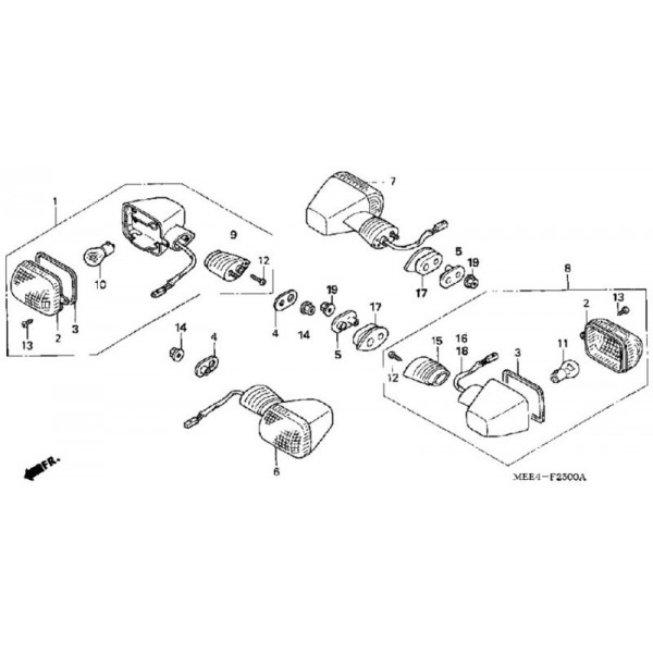 Поворотник K-S Technologies CBR600RR (03-06)/ CBR1000RR (04-05) задний левый