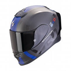 Мотошлем Scorpion EXO EXO-R1 EVO CARBON AIR MG, цвет Карбон Матовый/Синий, Размер XL
