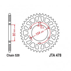 Звезда цепного привода JT JTA478.41