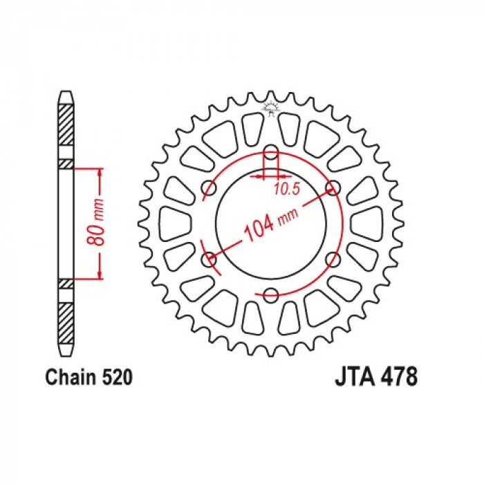 Звезда цепного привода JT JTA478.41
