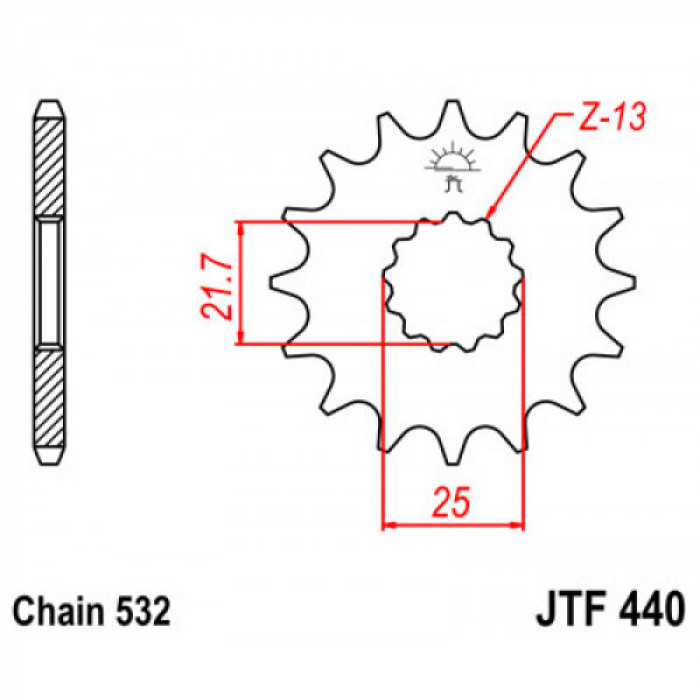 Звезда цепного привода JT JTF440.14