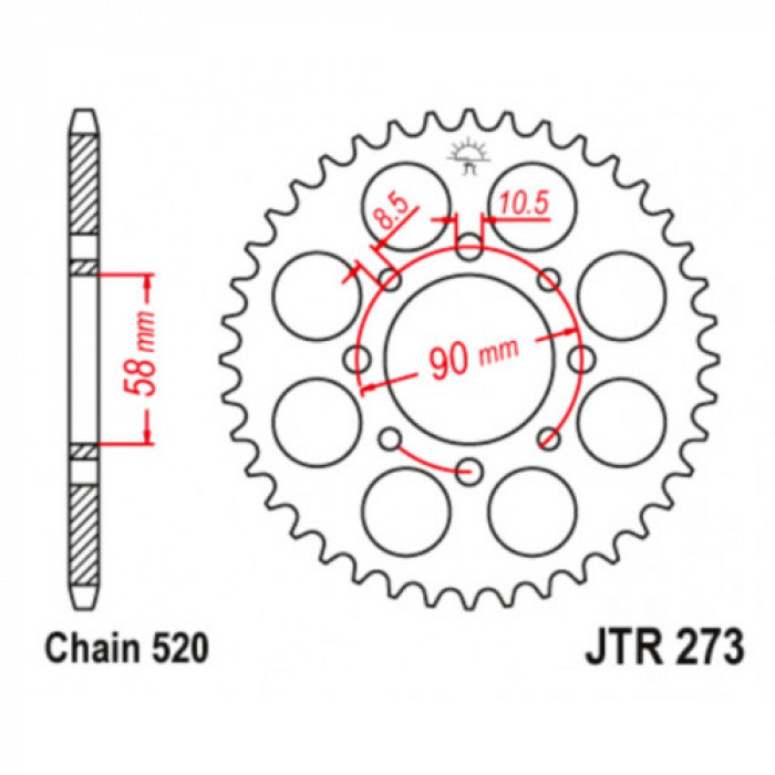 Звезда цепного привода JT JTR273.45ZBK