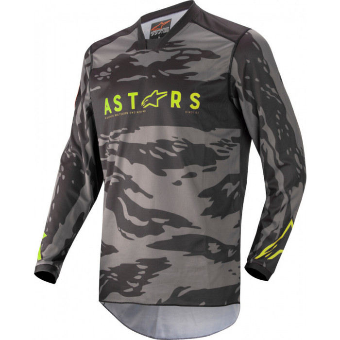 Джерси Alpinestars RACER TACTICAL JERSEY, черно-серо-камуфляжно-желтый, размер M