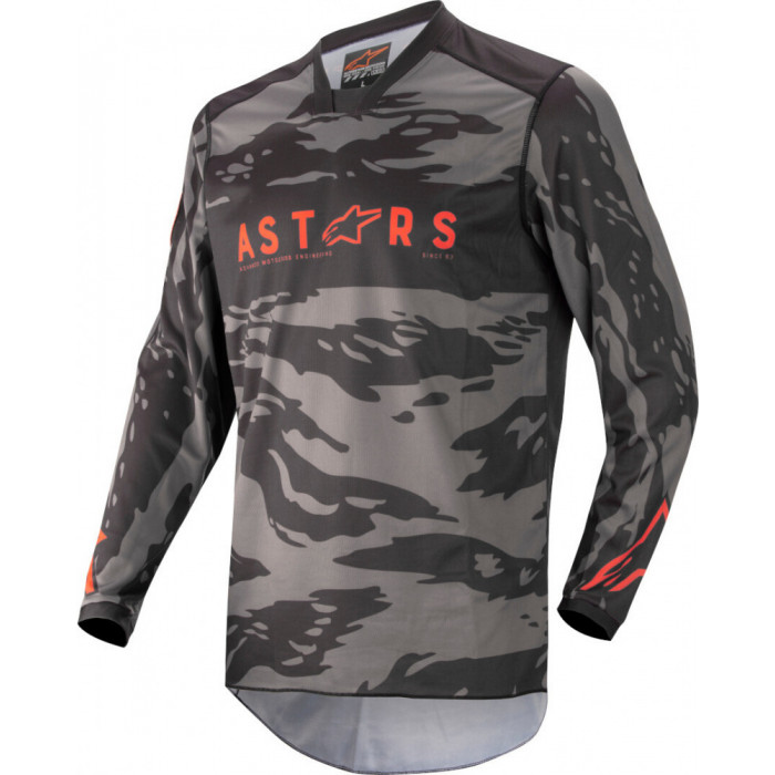 Джерси Alpinestars RACER TACTICAL JERSEY, черно-серо-камуфляжно-красный, размер M