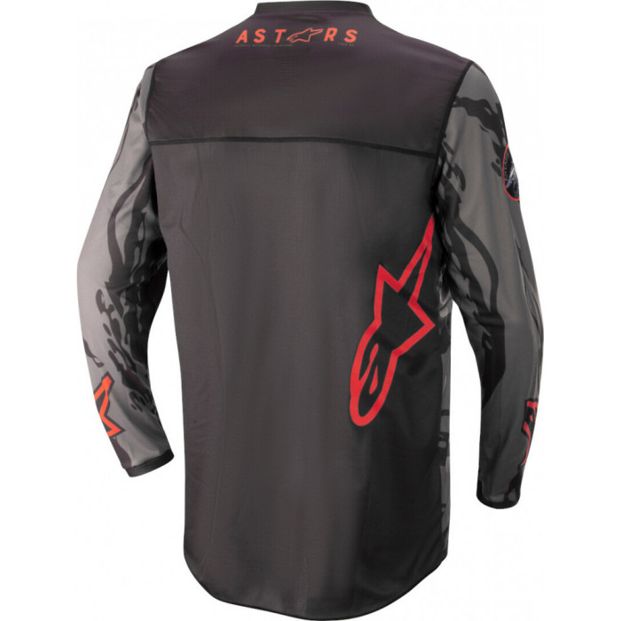 Джерси Alpinestars RACER TACTICAL JERSEY, черно-серо-камуфляжно-красный, размер M