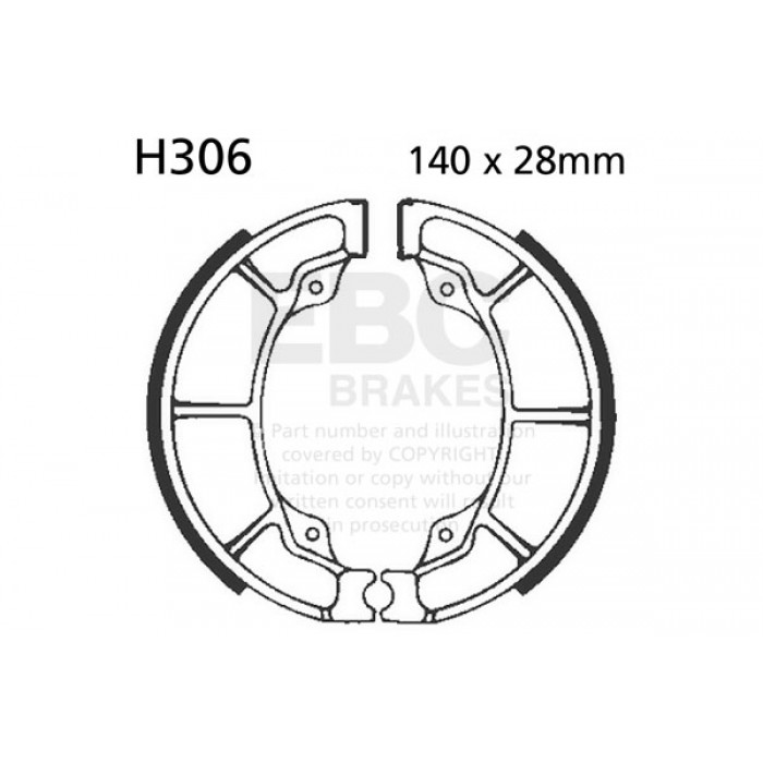 Тормозные колодки барабанный тормоз EBC H306
