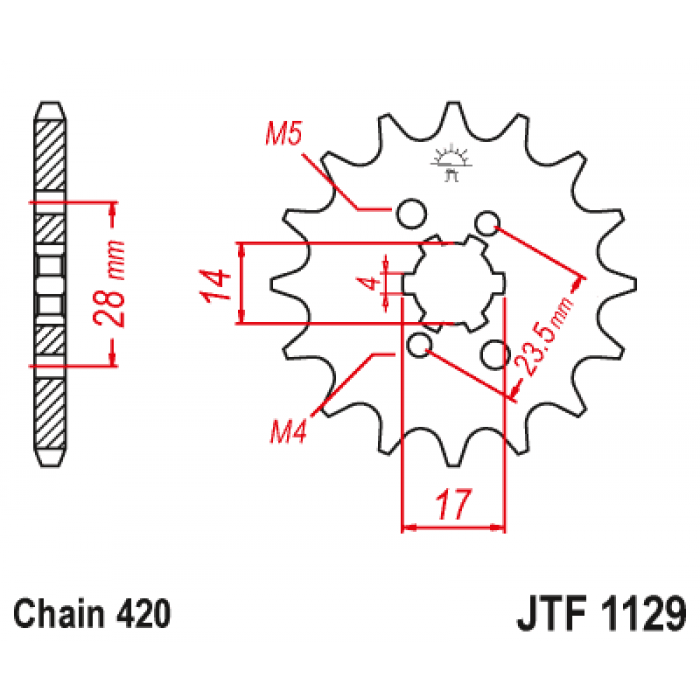 Звезда цепного привода JT JTF1129.13