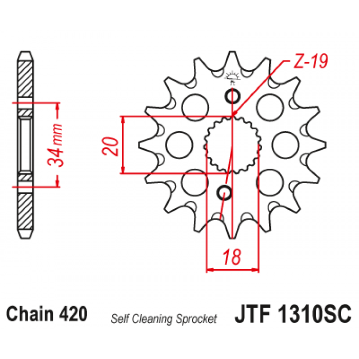 Звезда цепного привода JT JTF1310.15SC