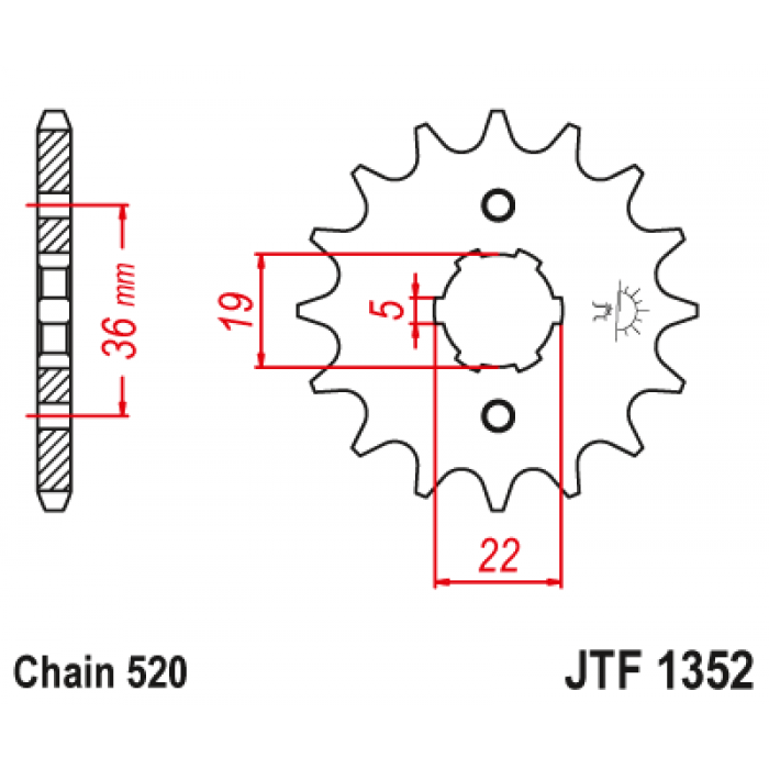 Звезда цепного привода JT JTF1352.14
